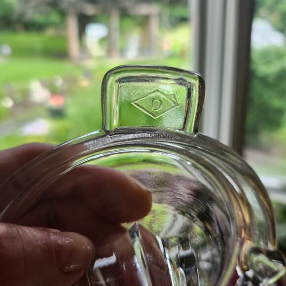Dominion Small Clear Glass Juicer Reamer Flat Thumb Rest Citrus L14 Vintage - Picture 12 of 13